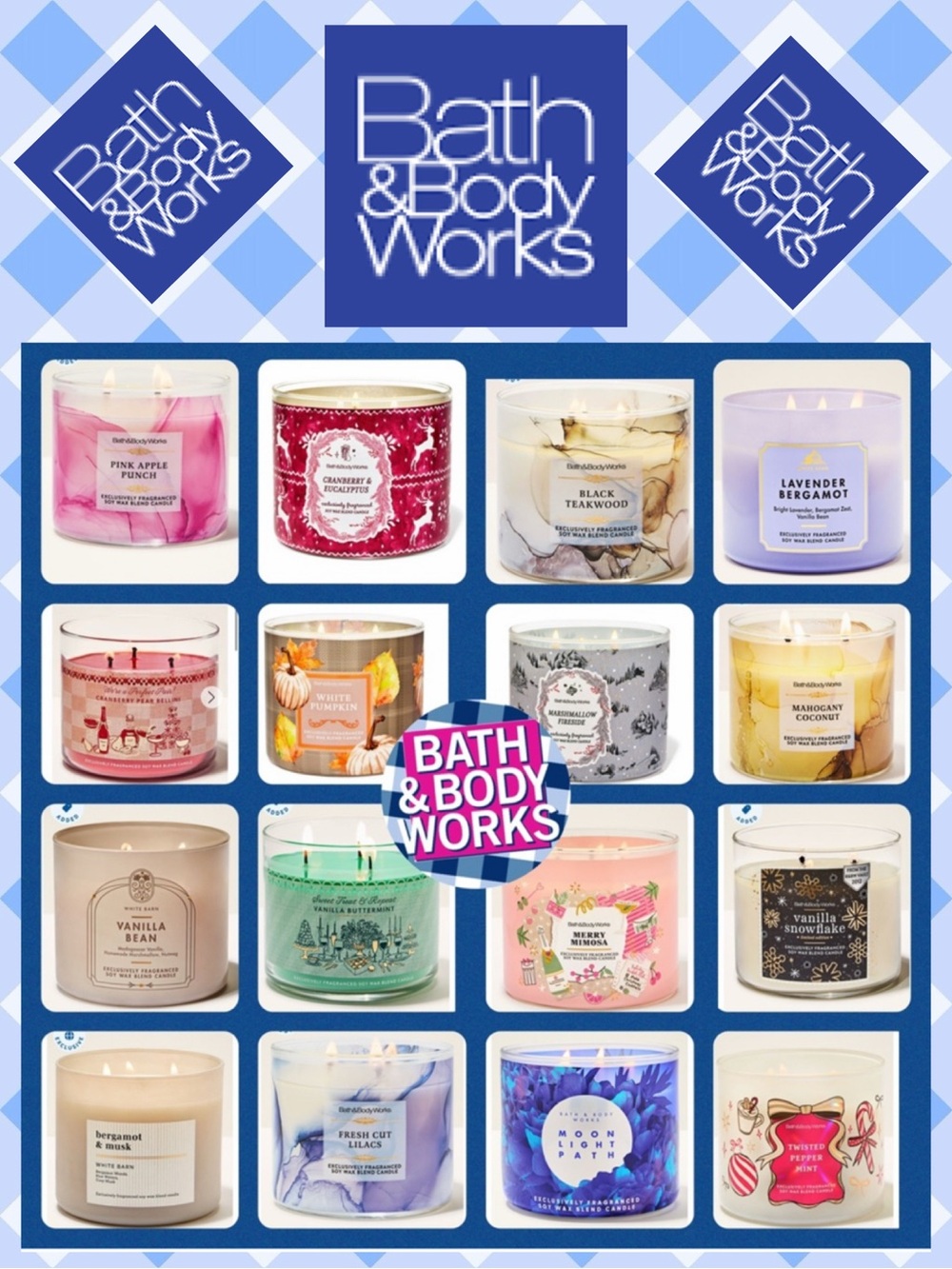 BATH & BODY WORKS & WHITE BARN 3-WIC CANDLES